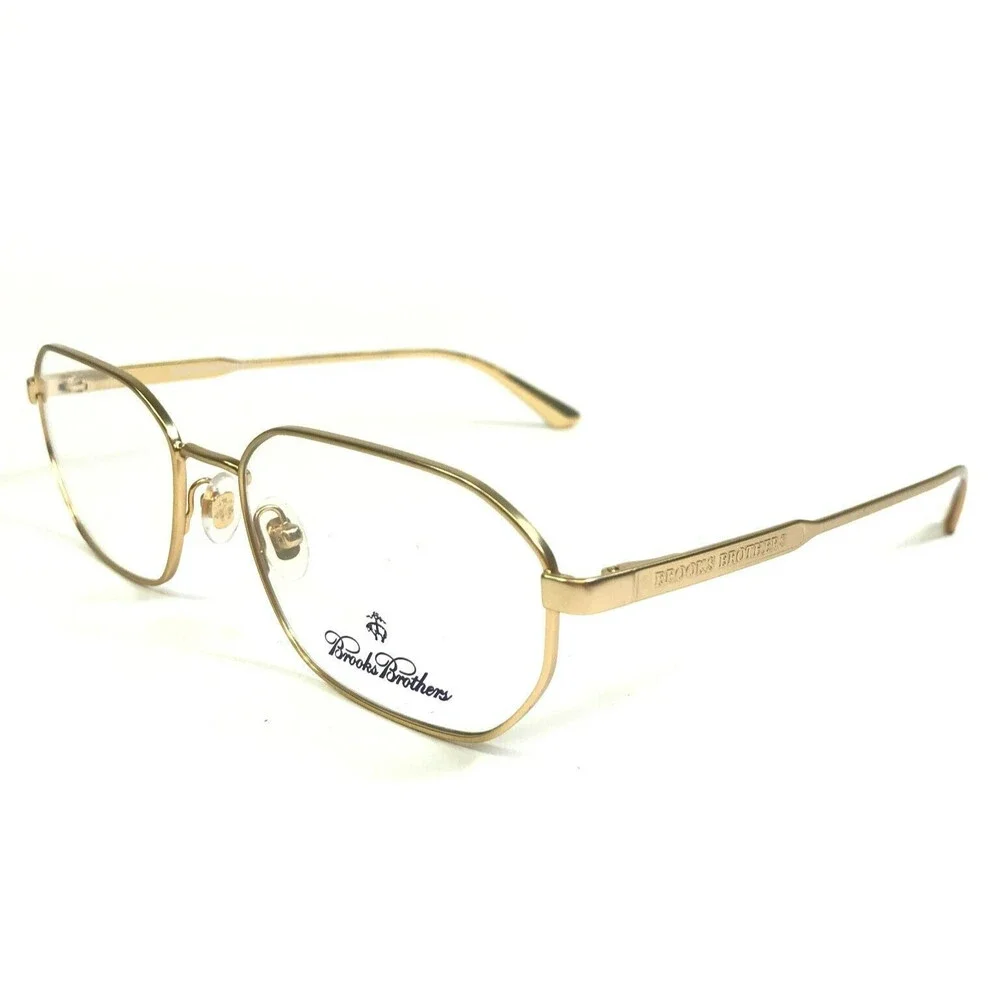 Brooks Brothers Eyeglasses Frames BB1053 1001 Gold Square Full Rim 55-17-145